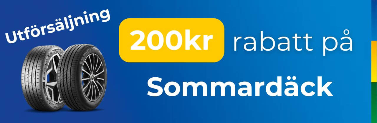 Utförsäljning sommardäck - 200kr rabatt på sommardäck